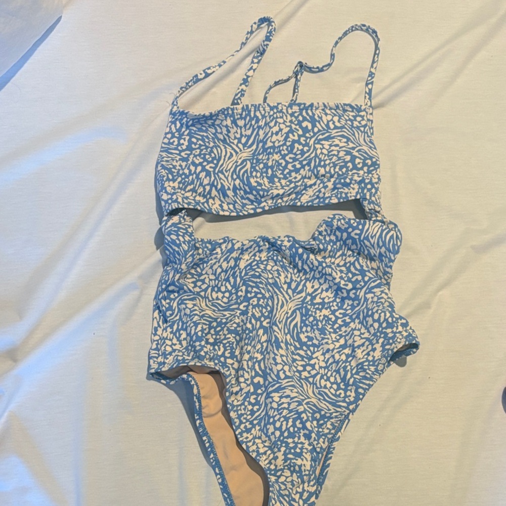 Cotton On Blue and White One Piece Swimsuit